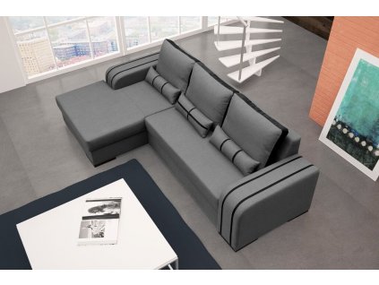 Sedací souprava Perry L sv.šedá/černá