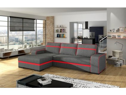 Sedací souprava Funny L šedá/EKO červená