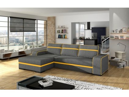 Sedací souprava Funny L šedá/EKO žlutá