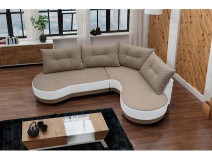 Sedací souprava Abbey P sv.hnědá/bílá