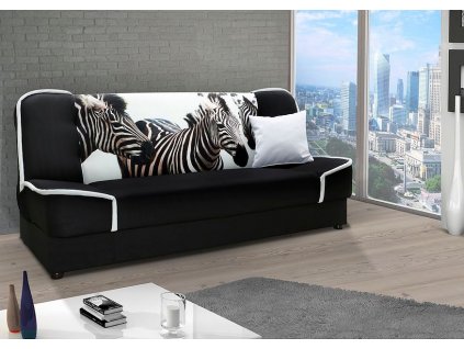 Pohovka Rallye černá/zebra