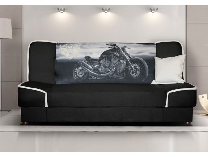 Pohovka Rallye černá/motorka C