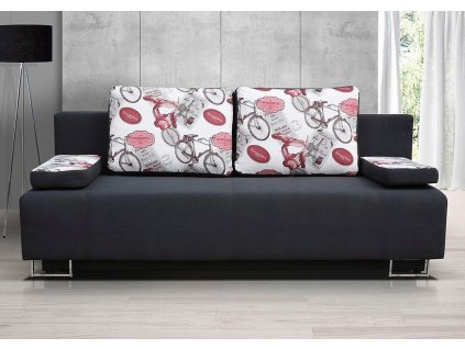 Pohovka Timmy šedá/kola bordó