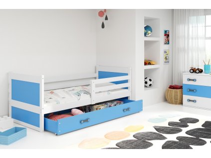 Postel Riky 90x200 bílá/modrá