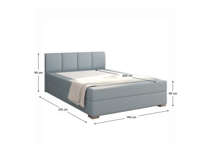 1124/5000Boxpringová postel 140x200, mentolová, RIANA KOMFORT