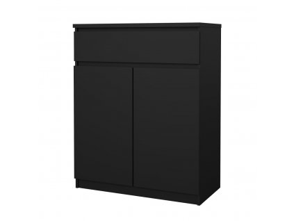 Černá matná komoda Simplicity 234, minimalistický design, FSC dřevo