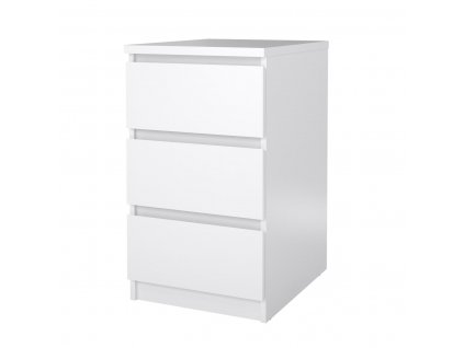 Bílá lesklá komoda Simplicity 237 - minimalistický design, odolné lamino