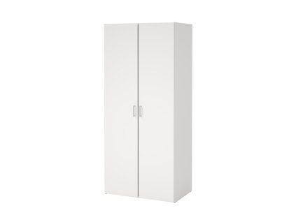Bílá skříň Sid 2d 418 s policemi a prostorem na zavěšení, FALCO