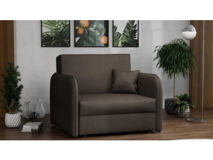 Rozkládací křeslo Vivian Loft I Mono tmavě hnědá