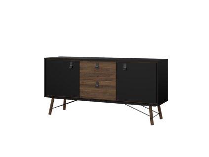 Komoda Rain 2d2s černý MAT/ořech