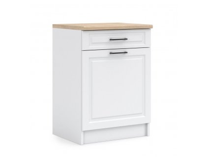 Bílá matná kuchyňská skříňka Irma D60-1D1SZ, lamino/MDF, moderní design