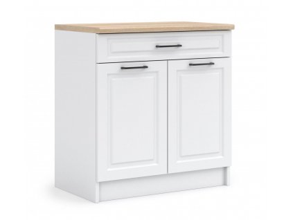 Bílá matná kuchyňská skříňka Irma D80-2D1SZ, odolné lamino, moderní design