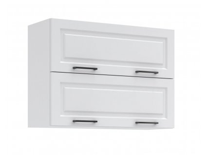 Bílá matná kuchyňská skříňka Irma KL80-2D, 80x58x30 cm, venkovský styl