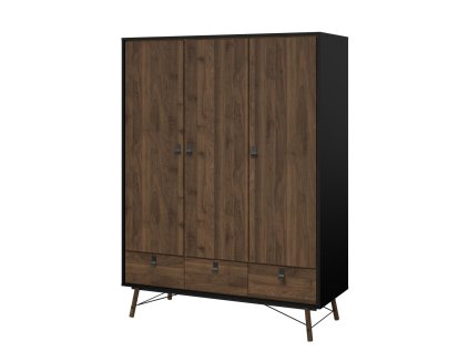 Skříň Rain černý MAT/ořech