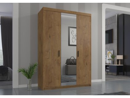 Skříň Enja 3D se zrcadlem dub lefkas