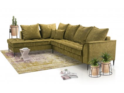 Sedací souprava L Lidie - khaki