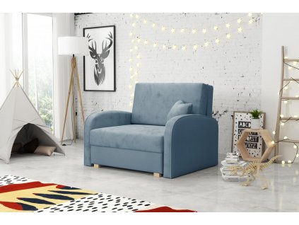 Rozkládací křeslo Vivian Soft I - modrá