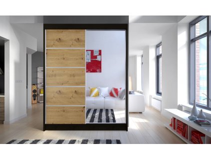 Skříň Camila III 150 černá/artisan