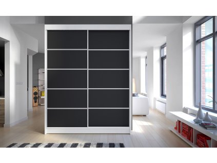 Skříň Camila IV 150 bílá/černá