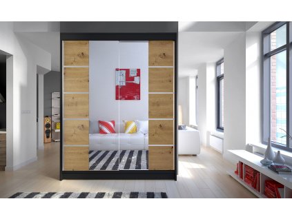 Skříň Camila V 150 černá/artisan