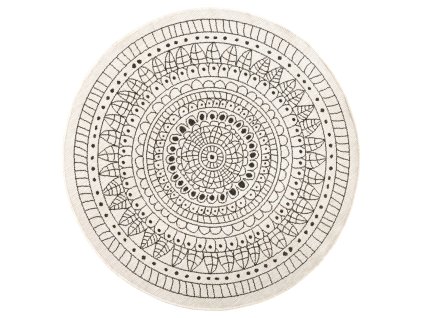 Kusový koberec Twin-Wendeteppiche 103101 creme schwarz kruh – na ven i na doma (Rozměry koberců 140x140 (průměr) kruh)