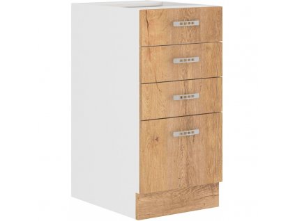 Kuchyňská skříňka Sally 40-D-4S-BB, dub lefkas, lamino, 16 mm