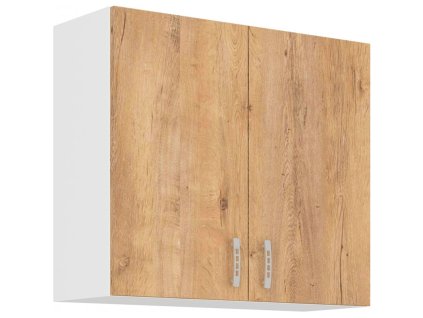 Kuchyňská skříňka Sally 80-G-72-2F, bílá/dub lefkas, lamino