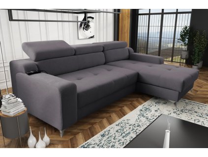 Sedací souprava Darina Premium P tmavě šedá