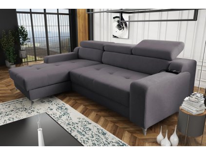 Sedací souprava Darina Premium L tmavě šedá