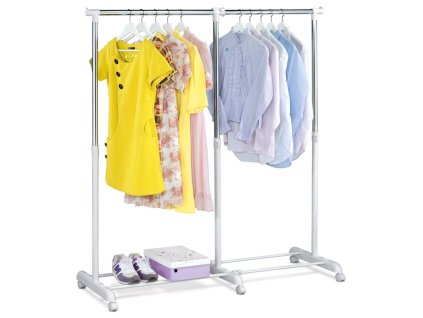 Stojan na šaty, kov, bílá, ABD-1214 WT (Barva Bílá)