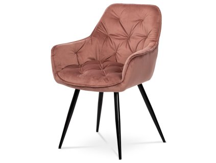 Jídelní židle, růžová, sametová látka, DCH-421 PINK4 (Barva Růžová)
