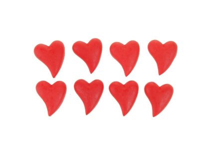 Srdce na nalepení - polyresin, červené, cena za balení (8 ks) (Barva Červená)