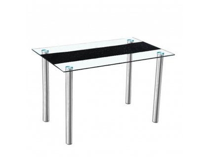 Jídelní stůl, ocel/sklo, 120x70 cm, ESTER