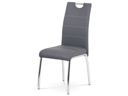 Jídelní židle, šedá, ekokůže, HC-484 GREY (Barva Šedá)