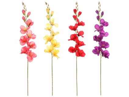 Gladiola - umělá řezaná, mix 4 barev, cena za 1 ks (Barva Vícebarevná)