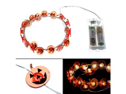 Řetěz s LED světýlky - halloween, barva teplá bílá (Barva Bílá)