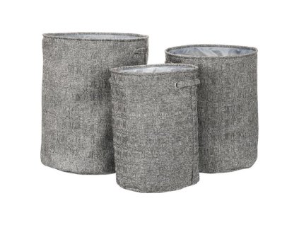 Koš na prádlo - polyester, šedý, sada 3 ks (Barva Šedá)