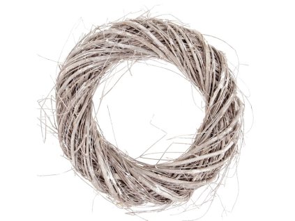 Věnec proutěný - pr.45 cm, šedobílá barva (Barva Šedá)