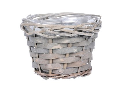 Obal dekorační proutěný s igelitem, barva šedá (Barva Šedá)