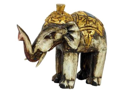Slon antik - dřevořezba (Barva Přírodní)