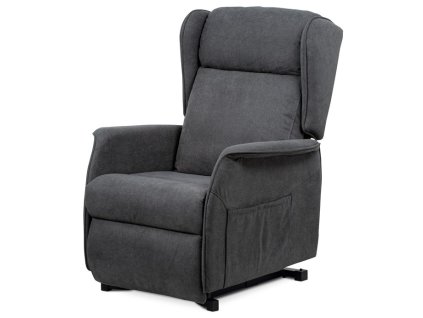 Polohovací křeslo, elektrické kabelové ovládání, šedá, látka, TV-1190 GREY2 (Barva Šedá)