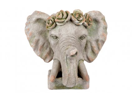 Hlava slona, dekorace z MgO keramiky s otvorem pro květináč