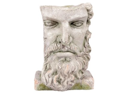 Hlava muže - dekorace z magnesia, obal na květiny (Barva Šedá)