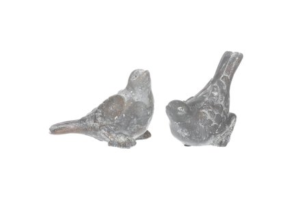 Ptáček - betonová figurka, šedá, mix 2 druhů, cena za 1 ks (Barva Šedá)