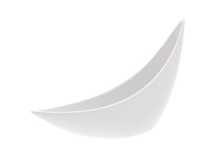 Váza keramická nízká - tvar vaničky, barva bílá (Barva Bílá)