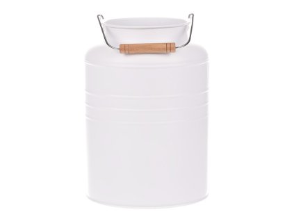 Váza kovová - tvar bandasky, barva bílá (Barva Bílá)