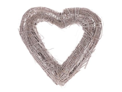 Srdce proutěné. (Barva Šedá)