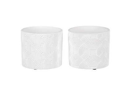 Obal keramický - bílý s vlnkami, mix 2 druhů, cena za 1 ks (Barva Bílá)