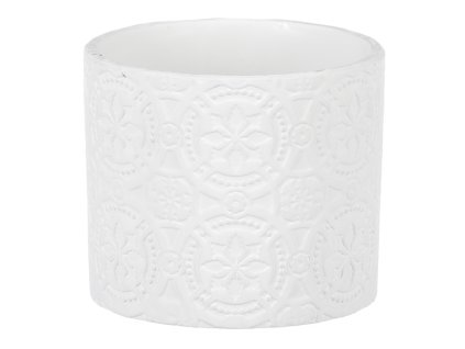 Obal na květiny - keramický, barva bílá (Barva Bílá)