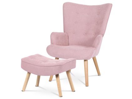 Křeslo ušák, růžová, látka, AK-302 PINK2 (Barva Růžová)